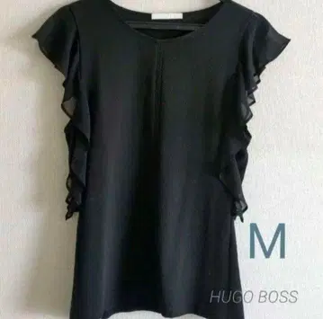 HUGOBOSS 프릴 블랙 콤비 반팔 상의 M 사이즈
