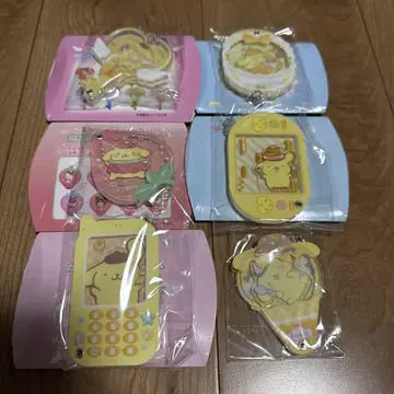 산리오 커스텀 아크릴 참 폼폼푸딩 세트