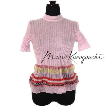 mame kurogouchi 리브 니트 상의 핑크 사이즈 1