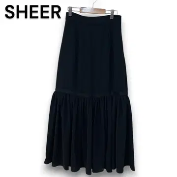 시어 SHEER 블랙 플레어 스커트 개더 [F]