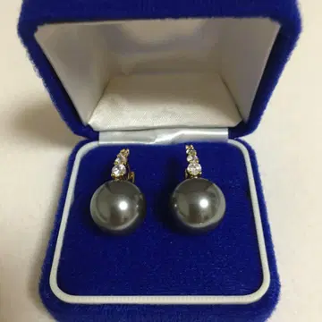 큰 알 펄 후프 귀걸이