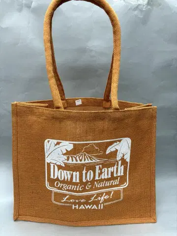 [미사용 새상품] Down to Earth 오렌지 토트백 Jute BAG