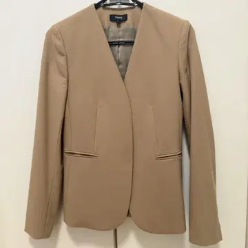 띠어리(theory) 여성용 노카라 자켓 베이지 0 사이즈