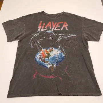 SLAYER 구제 의류 밴드 티셔츠 그레이 재팬 L 사이즈 상당