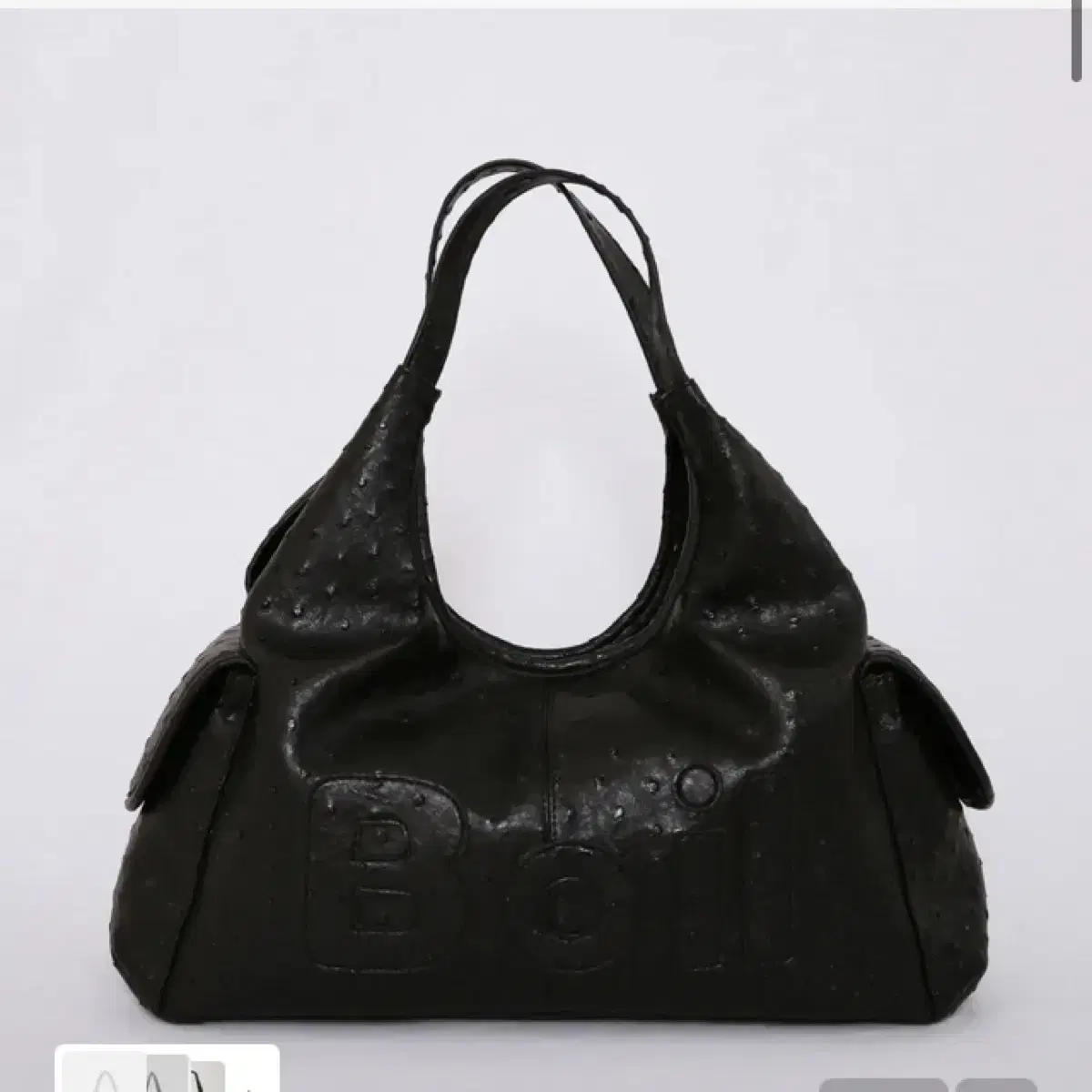 Fancy Club Big Pocket Denim Shoulder Bag (black) on Bunjang