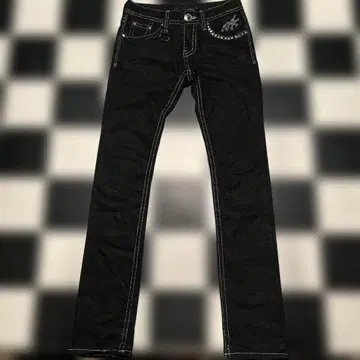 X frm silver stitch Studded denim