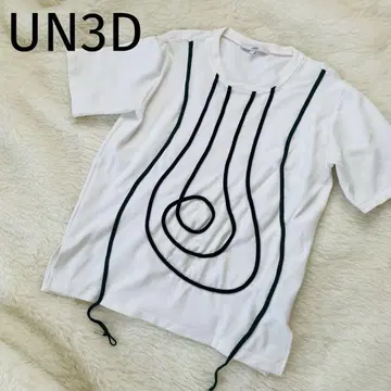 UN3D. 앙프리드 코드 디자인 티셔츠 상의 여성용 프리 화이트