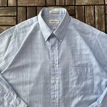 새상품급 VAN HEUSEN 화이트 택 체크 셔츠 Y2K 오버 사이즈