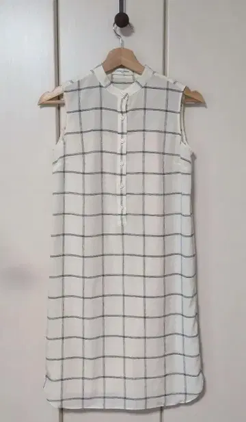일본제 UNITED ARROWS 체크 무늬 슬리브리스 튜닉 원피스
