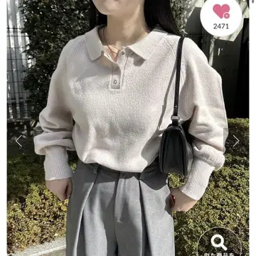 Kastane 카스타네/커브 슬리브 폴로 니트 아이보리 FREE 사이즈