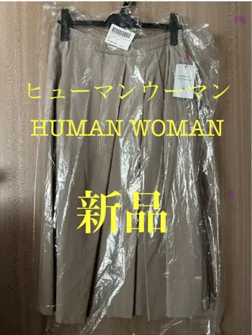 택 포함 새상품 HUMAN WOMAN 휴먼 우먼 베이지 플리츠