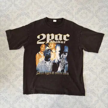 2Pac Shakur 티셔츠 다크 브라운