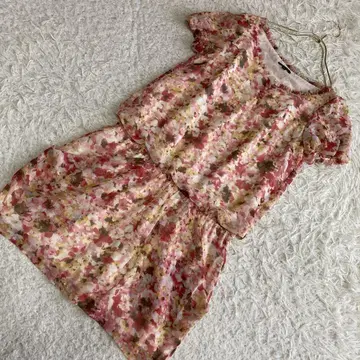 TOCCA 올 패턴 쉬폰 원피스 핑크 0 꽃무늬 청순 내추럴 여름