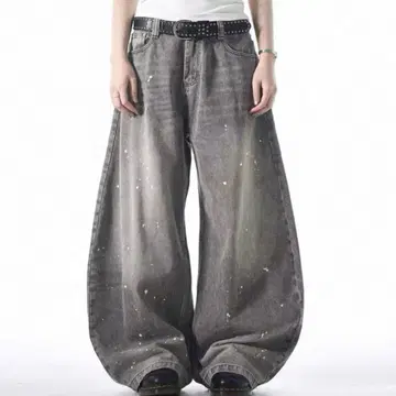 SPLASH WASHED BAGGY DENIM PANTS 그런지