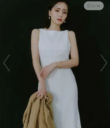 anuans 아뉴앙스 지오메트릭 레이스 패널 원피스 S 화이트