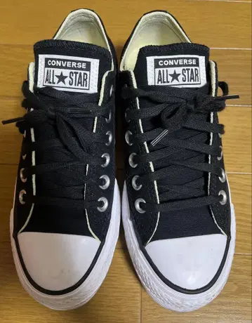 CONVERSE ALL STAR 블랙 로우컷 스니커즈 통굽 한국