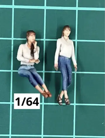 1/64 피규어 2개 완성품 미니어처 미니카 디오라마에
