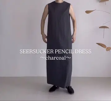 argue SEERSUCKER DRESS/CHARCOAL