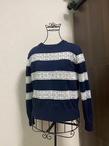 sacai luck 사카이 럭 네이비 x 화이트 스트라이프 스웨터
