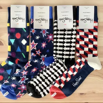 Happy Socks 남성용 롱 4켤레 세트 택 포함 새상품 해피 삭스