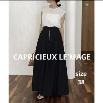 새상품 CAPRICIEUX LE'MAGE 라메 상의 플레어 스커트 SET
