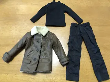 1/6 피규어용 가죽 코트 & 바지 셔츠