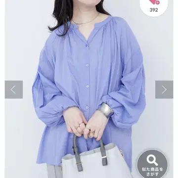 nature couture / 인도 면 핀턱 개더 블라우스 블루