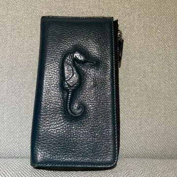ear papillonner 다크 그린 가죽 장지갑
