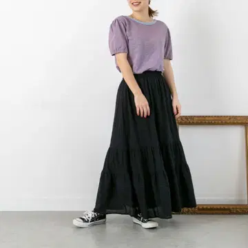 PICHI 코튼 맥시 스커트