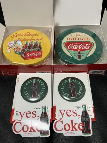 다이토 복권 코카콜라 E상 레트로 캔 케이스 F상 캔뱃지&스티커 세트