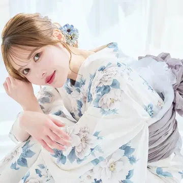 새상품 유카타 세트 유카타 여성용 성인 스카이블루 화이트 Y5-3