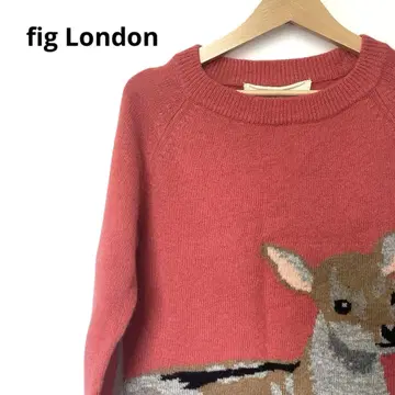 fig London 아기 사슴 니트 스웨터