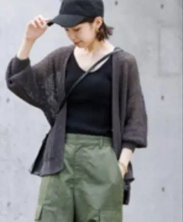 어반 리서치 시스루 패턴 가디건