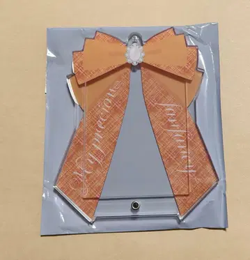 후쿠야 포토 카드 아크릴 프레임 리본 트위드 체크 오렌지 이케부쿠로