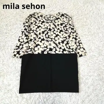 milaschon 밀라 쇤 꽃무늬 니트 비쥬 원피스