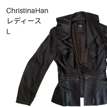 [새상품급] ChristinaHan 블랙 가죽 자켓 L
