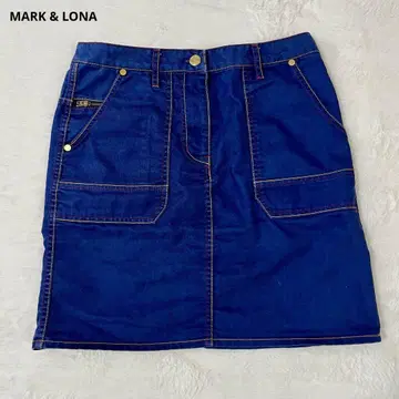 새상품급 MARK & LONA 자수 스커트 미니 스커트 골프 로고 해골
