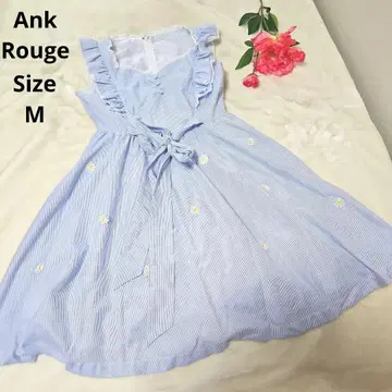 [ 귀여운 Ank Rouge ] 파랑 스트라이프 꽃무늬 원피스 사이즈 M