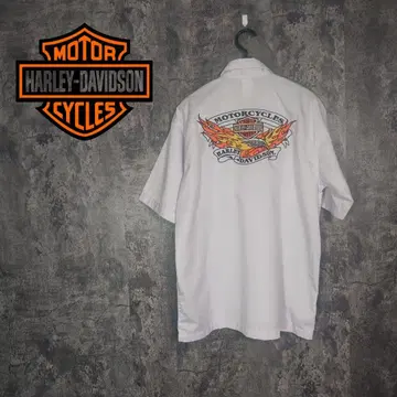 HARLEY-DAVIDSON XL 자수 셔츠 화이트 홍콩제
