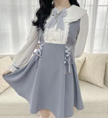 ROJITA BIG 카라 사이드 레이스업 원피스
