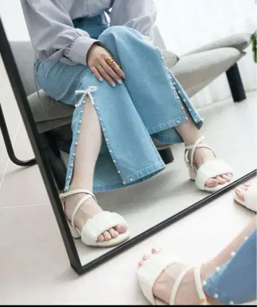 마제스틱 레곤 펄 슬릿 데님 색스