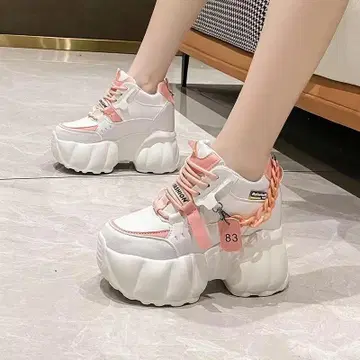 통굽 스니커즈 화이트/핑크/블랙