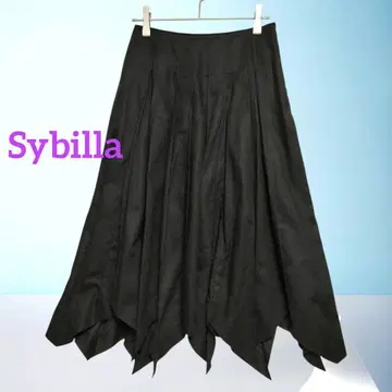 Sybilla 시빌라 플리츠 스커트 블랙 롱 무릎 기장