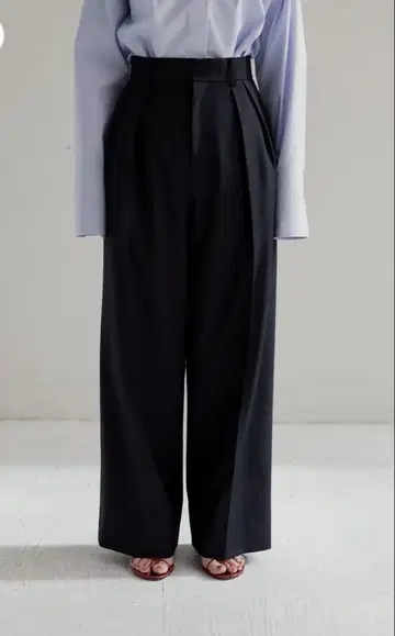 NEAU Tuck wide trousers -black- size1