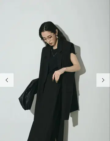 Andrea&Co. AUBREY 린넨 라이크 스트라이프 베스트 셋업