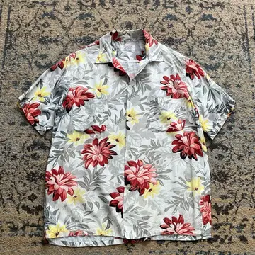 60s PENNEY'S 하와이안 셔츠 레이온 알로하 검 50s