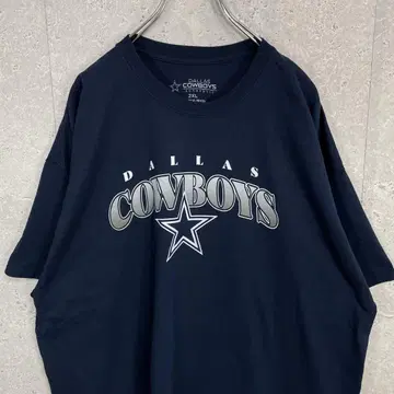 NFL 댈러스 카우보이스 팀 로고 네이비 빅사이즈 티셔츠 2XL