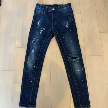새상품급 아담스 저글러 바이오 렌트 페인트 데님 스키니 S