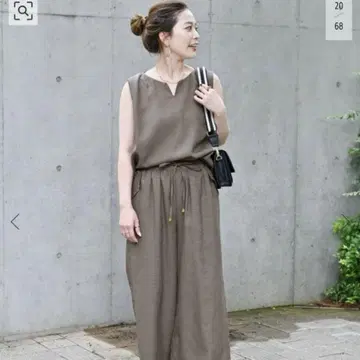 B.C STOCK 린넨 라이크 셋업 카키 베이크루즈
