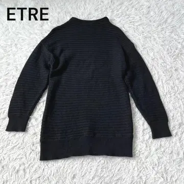 ETRE 에트레 리브 보더 원피스 블랙 니트 스웨터